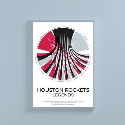 Houston Rockets sports statistics chord diagram wall print