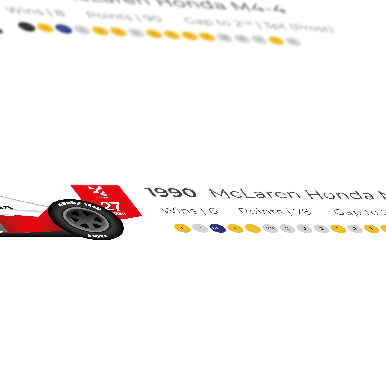 a red, white and blue race car on a white background