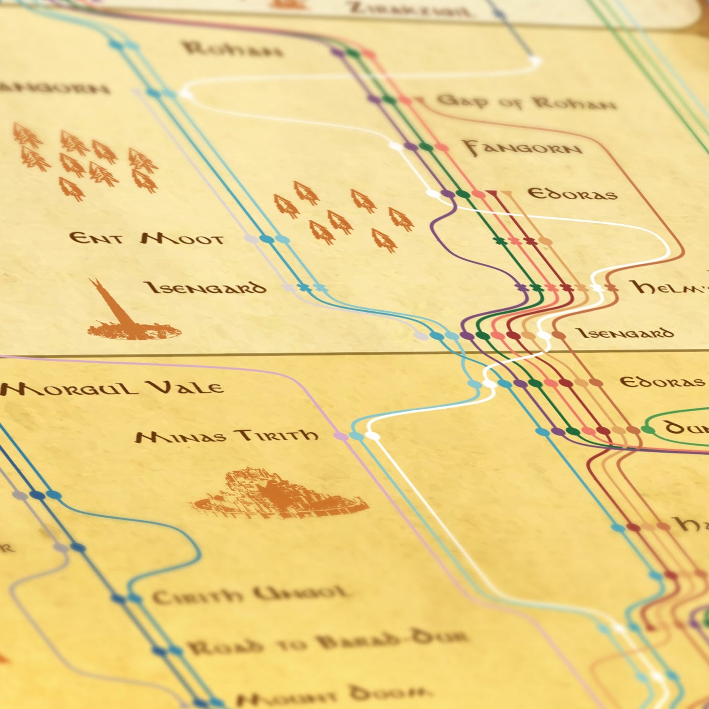 Le Seigneur des Anneaux Storyline Infographic Wall Print